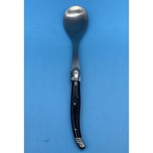Laguiole France 10" Inox Salad Server Spoon Black Handle Bee Detail